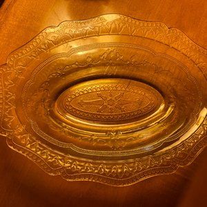 Depression Amber yellow glass bowl Federal Glass Vintage   Lovely Piece